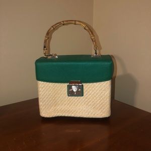 Green and Tan Basket Purse